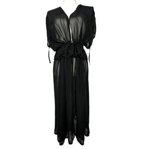Sheer Duster Robe Black Size XXL-XXXL